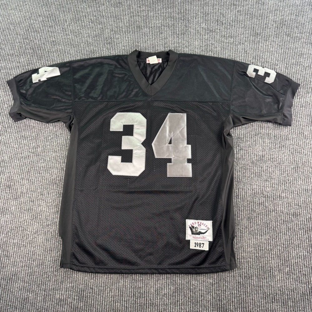 Vintage Bo Jackson Jersey Men 52 Black Oakland Raiders Mitchell & Ness 1987
